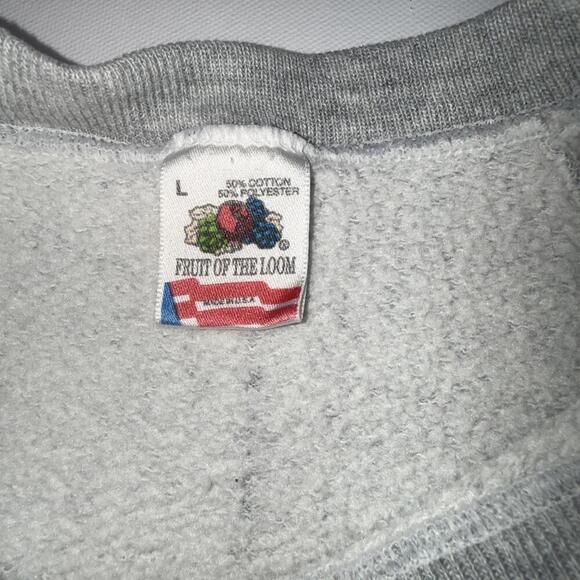Vintage Fruit of The Loom Beary Relaxing Cottagecore 90s Y2K Granny Sweatshirt L - Picture 11 of 15